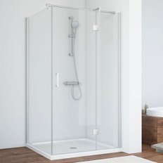 Душевой уголок профиль матовый хром стекло прозрачное Vegas-glass