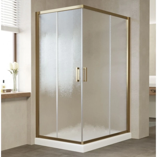 Душевой уголок профиль бронза стекло шиншилла Vegas-glass ZA-F 120*90 05 02 (детальная фотография)