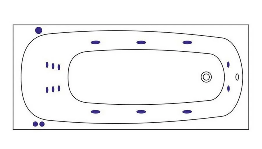 Ванна гидромассажная Whitecross Layla Smart, 180 х 80 см, увеличенная толщина акрила, усиленная армировка, белый/бронза, 0102.180080.100.SMART.BR (детальная фотография), акриловые