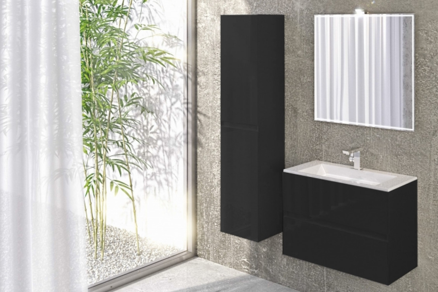 Тумба без раковины,La Beaute FINISTERE черная 75см BF2 (детальная фотография), по запросу