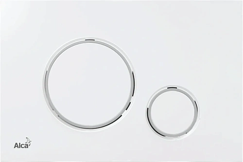 Клавиша смыва Alcaplast белая/обод хром глянцевый - фото 2