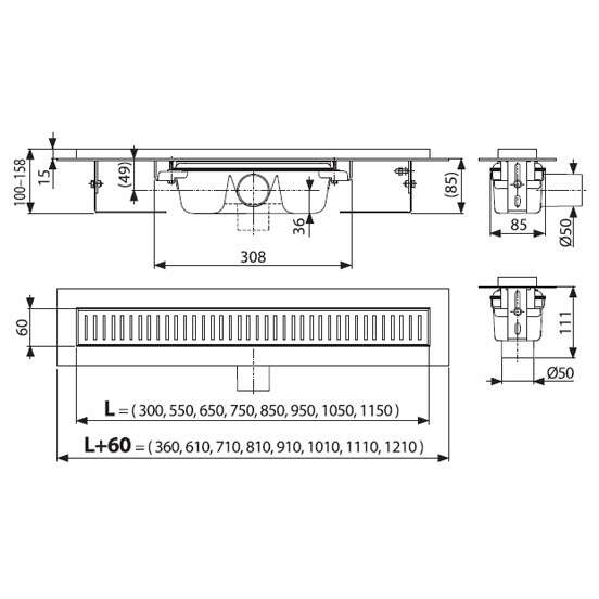 схема (детальная фотография), душевой лоток