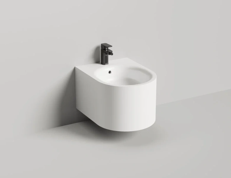 Биде подвесное Salini Gemelli белое матовое 250121M (детальная фотография), современные, hi-tech