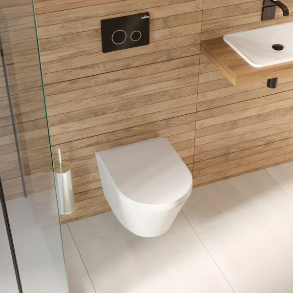 Унитаз подвесной Lavinia Boho Biore безободковый 330402CR (детальная фотография), безободковые, сиденье с микролифтом , с антивсплеском index_2