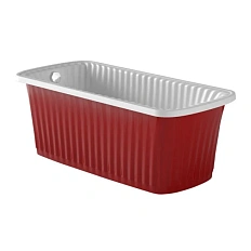 Ванна из искусственного камня Migliore Olivia Panello 174х80 см красная, фурнитура хром