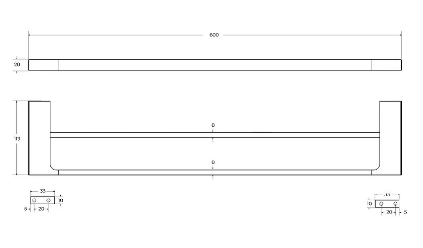 Полотенцедержатель Cezares Slider оружейная сталь SLIDER-THD-60-GM (детальная фотография), современные, hi-tech