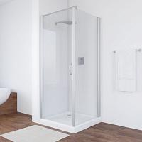 Душевой уголок профиль матовый хром стекло прозрачное Vegas-glass