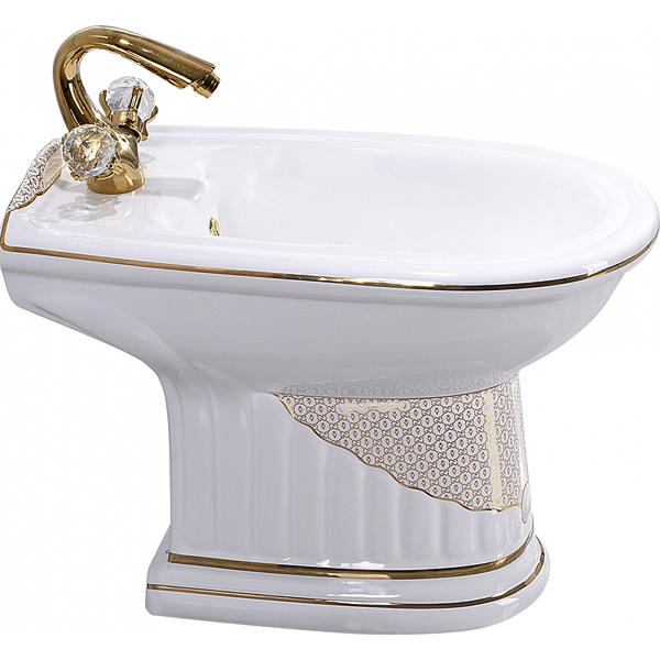 Биде напольное CeramaLux Luxe Classic белое J-816 (детальная фотография)