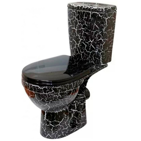 Унитаз компакт Rosa Рио черный кракелюр Вн УнЧк199 (детальная фотография)