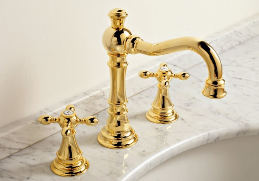 Смеситель для раковины золото Eurodesign Star SBLV-AA-OR (детальная фотография)