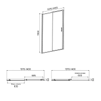 Душевая дверь в нишу IDDIS Zodiac 140 см стекло прозрачное