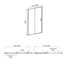 Душевая дверь в нишу IDDIS Zodiac 140 см стекло прозрачное