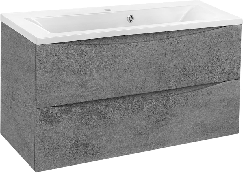 Тумба под раковину подвесная Vincea Mia 89 см Beton VMC-2MA900BT (детальная фотография), моноблок