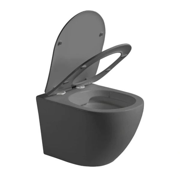 Унитаз подвесной Vincea Globo антрацит матовый VT1-14SMA (детальная фотография), фарфор, керамика