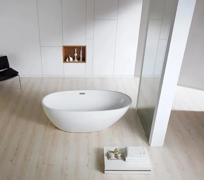 Ванна акриловая Azario Leeds LEE17085 170 х 85 x 58 см отдельностоящая, белая (детальная фотография), отдельностоящие