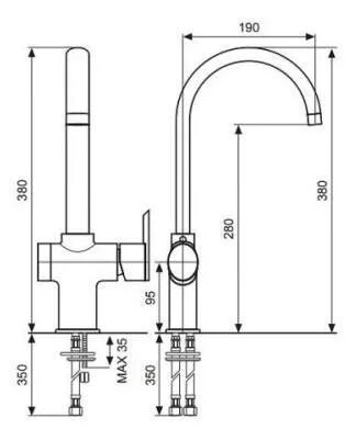 Смеситель для кухни Emmevi Elly 41007 (детальная фотография), для кухни