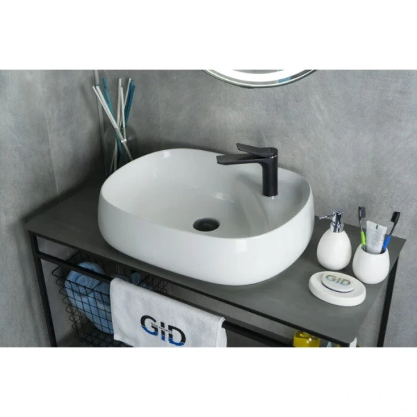 Раковина GID Lago N9048 59 см белая 51185 (детальная фотография), 60 см