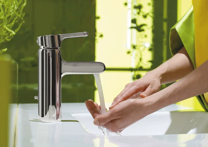 Смеситель для раковины Jacob Delafon Singulier однорычажный E10860-CP (детальная фотография), с донным клапаном