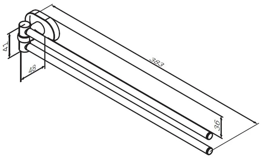 Полотенцедержатель Am.Pm Sense 38 см двойной, хром A7432600 (детальная фотография), современные, hi-tech