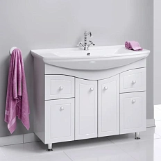 Тумба под раковину напольная Aqwella Франческа 105 см белая