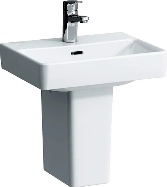 Раковина Laufen Pro S 45 см с отверстием для смесителя с отверстием перелива 8.1596.1.000.104.1 (детальная фотография), современные, hi-tech