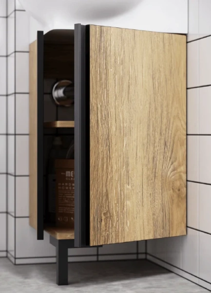 Тумба под раковину напольная Aqwella Porto 36.5 см дуб балтийский POR0104DB (детальная фотография), светло-коричневая