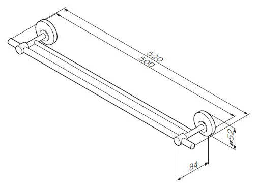 Полотенцедержатель Am.Pm Bliss L двойной A55335464 (детальная фотография), современные, hi-tech