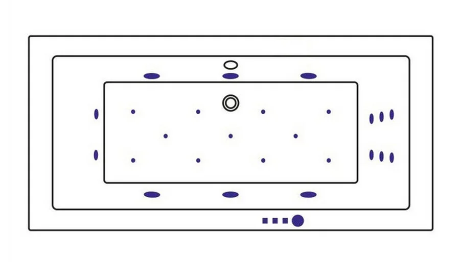 Ванна гидромассажная Whitecross Savia Duo Ultra, 170 х 80 см, увеличенная толщина акрила, усиленная армировка, белый/золото, 0103.170080.100.ULTRA.GL (детальная фотография), акриловые