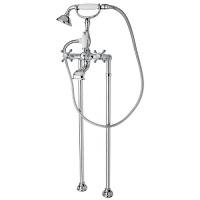 Смеситель для ванны Cezares Golf хром, ручки белые