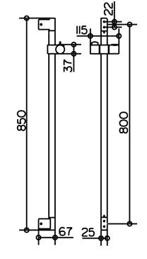 Душевая штанга, хром, Keuco Plan 54985 010800 (детальная фотография), штанги для душа