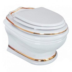 Унитаз подвесной Migliore Milady декор D2 Dorato