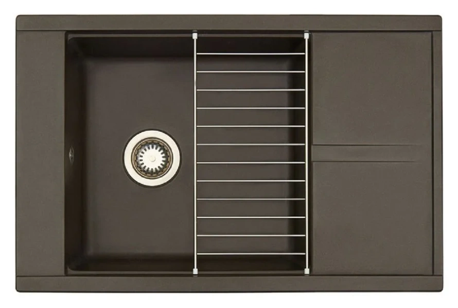 Мойка для кухни Акватон Делия 78 см кофе 1A715132DE280 (детальная фотография), врезные