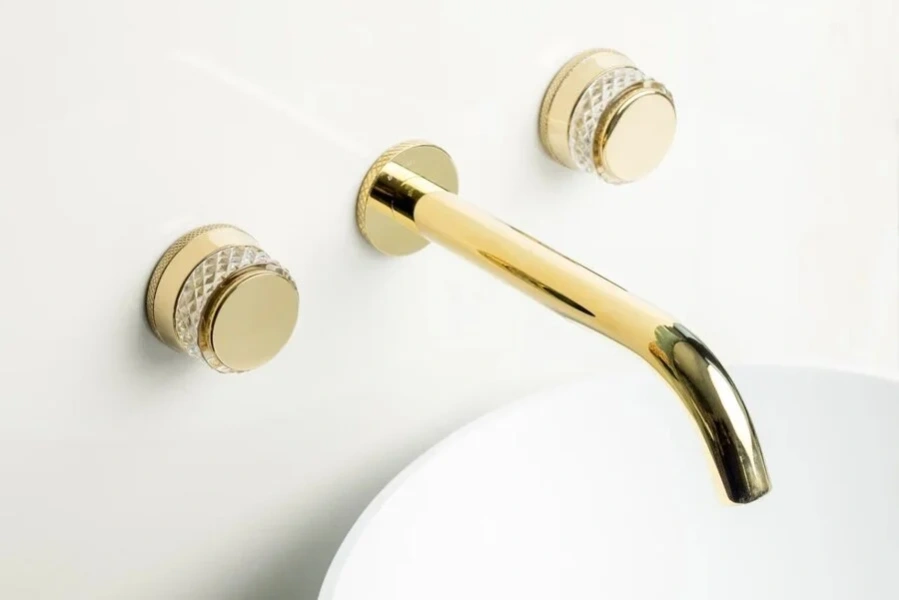 Смеситель для раковины Boheme Aura золото 152-2-G-A (детальная фотография), золото