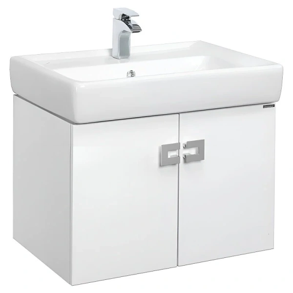 Тумба с раковиной подвесная Акватон Оптима 1A124101OP 70 см с двумя распашными дверцами (детальная фотография)