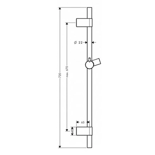 Штанга для душа Hansgrohe Unica хром 28662000 (детальная фотография), штанги для душа