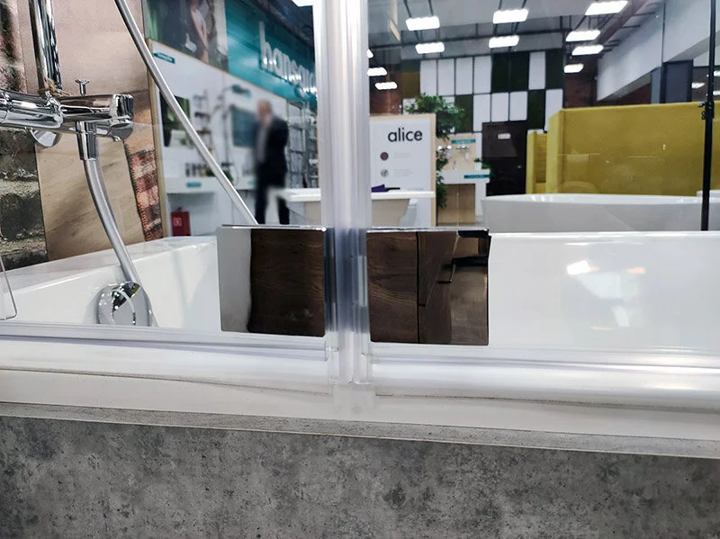 Шторка для ванны Jacob Delafon Adequation 100х140 см хром E4931-GA (детальная фотография), прозрачные