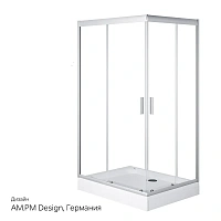 Душевой уголок Am.Pm Gem 120x90 см стекло прозрачное, профиль хром