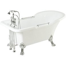 Ванна из искусственного камня Migliore Impero 180х87 см фурнитура хром