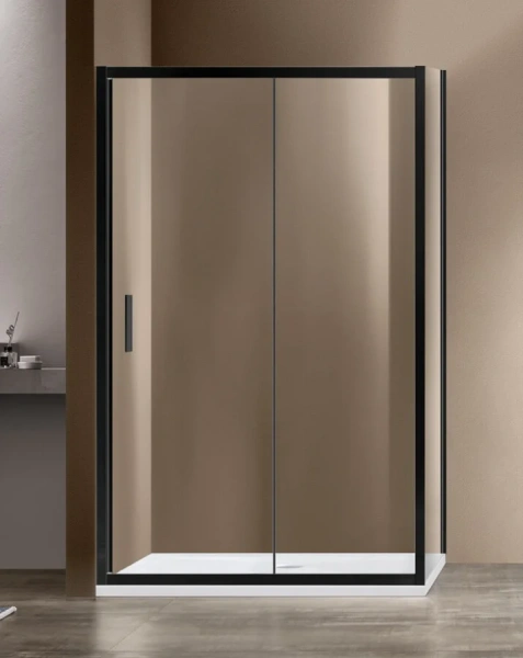 Душевой уголок Vincea Garda 140х80 см профиль черный, стекло прозрачное VSR-1G8014CLB (детальная фотография)