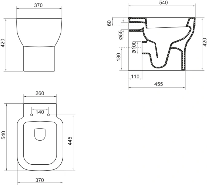 Унитаз напольный BelBagno Vaso белый BB127CB (детальная фотография), приставные, встраиваемые