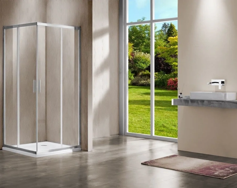 Душевой уголок Vincea Garda VSS-1G1011C 110х100 см алюминиевый профиль (детальная фотография), современные, hi-tech