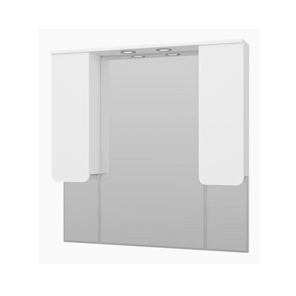 Зеркальный шкаф с подсветкой Misty Чегет 100 см белый П-Чег-02105-01Л (детальная фотография), белые