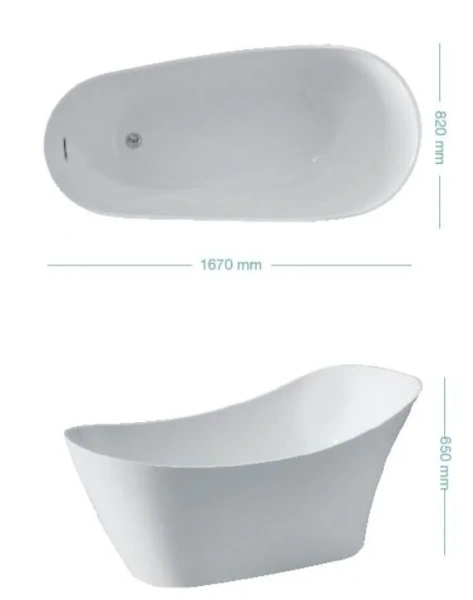 Ванна акриловая свободностоящая Kerasan Waldorf 743201 167х82 см (детальная фотография), современныe, hi-tech