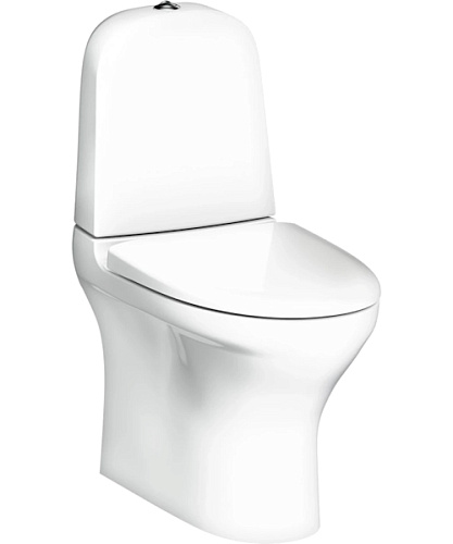 Унитаз компакт Gustavsberg Estetic 8300 безободковый белый, крепление на силикон - фото 2