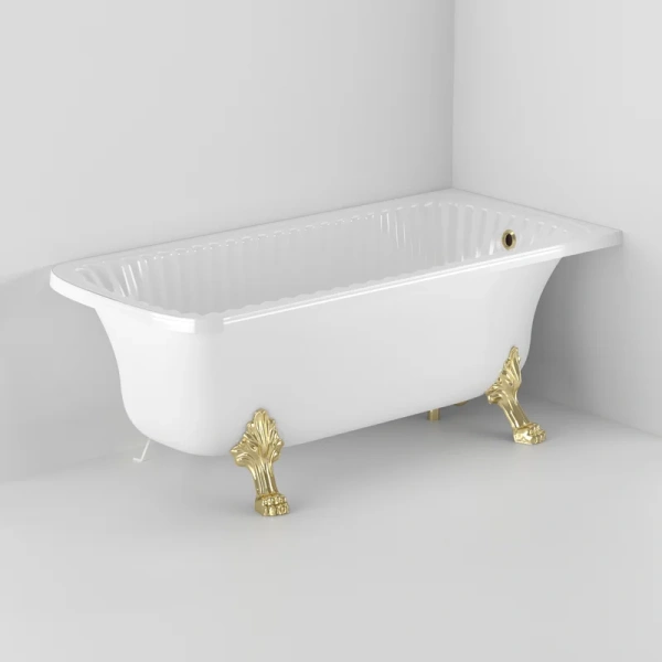 Ванна из искусственного камня Migliore Olivia Angolare 174х80 см фурнитура золото 25502 (детальная фотография), искусственный камень