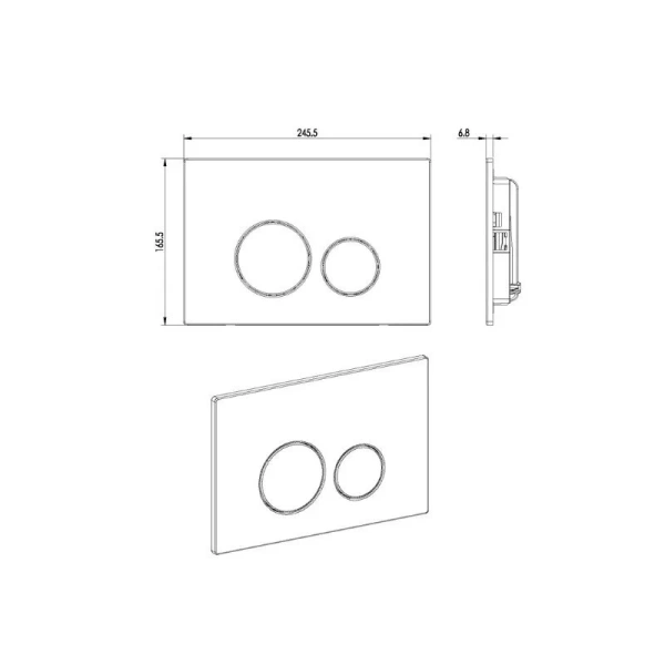 Клавиша смыва Boheme Gun Metall, ультраплоская 649-GM (детальная фотография), в наличии