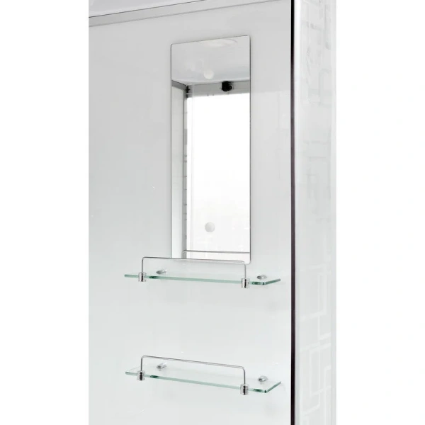 Душевая кабина Deto EM 110x80 см с зеркалом EM4511RNLED (детальная фотография), со стеклянными задними стенками