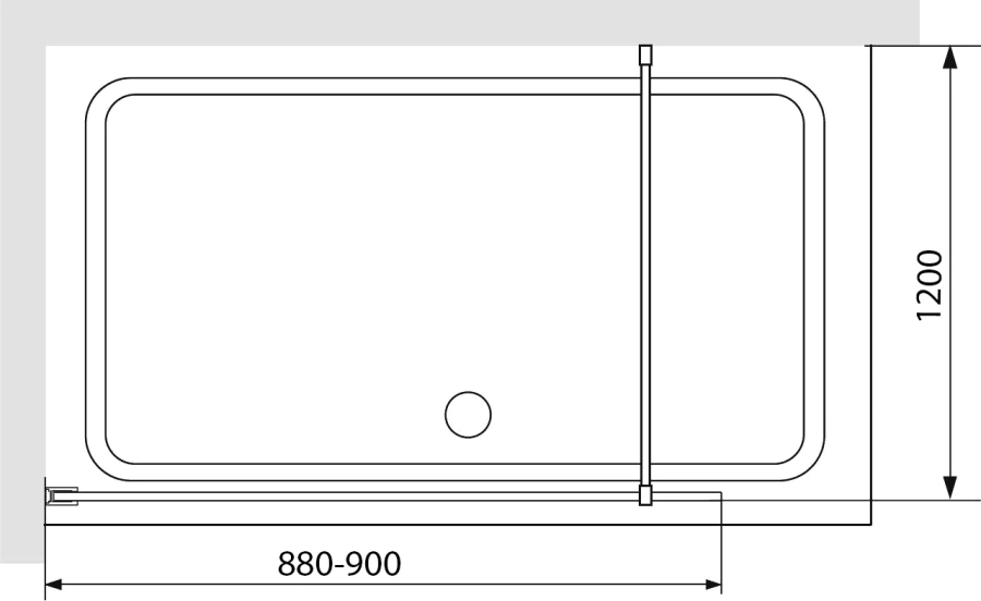 Душевая перегородка RGW Walk In WA-12G 90 см профиль золото 32101290-16 (детальная фотография), 90 см