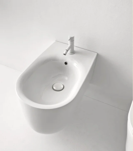 Биде подвесное Kerasan Nolita белое глянцевое 532501 (детальная фотография), современные, hi-tech