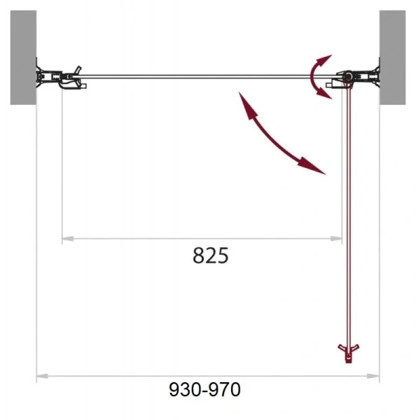 Душевая дверь в нишу Belbagno Sela 95 см стекло рифленое SELA-B-1-95-P-Cr (детальная фотография), современные, hi-tech